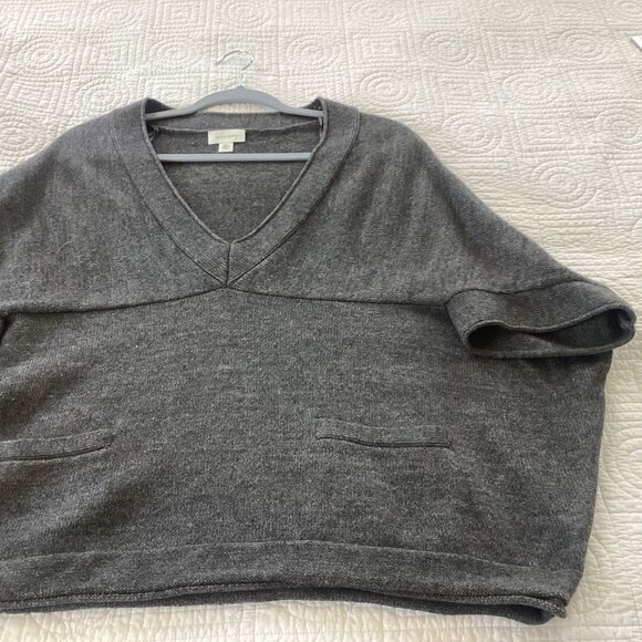 Witchery Womens M/L Charcoal Gray Knit Poncho Sweater With Pockets & V-Neckline - Picture 5 of 9